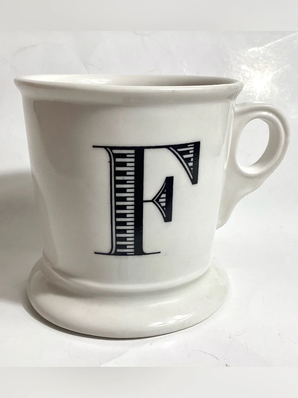 Anthropologie Monogram Letter F Shaving Style Mug